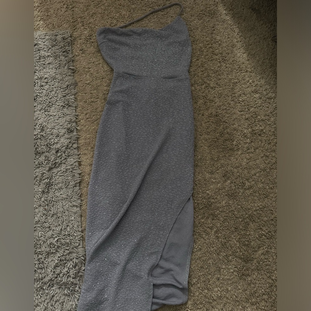 Windsor silver/dusty blue sparkly dress